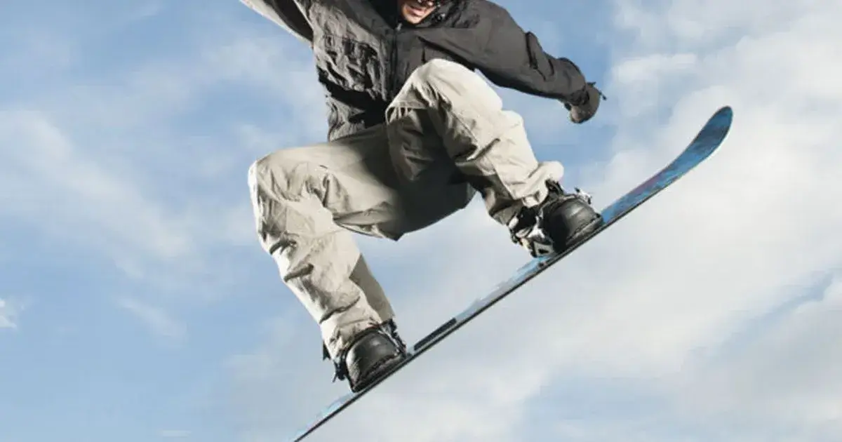 Snowboarder in mid-air
