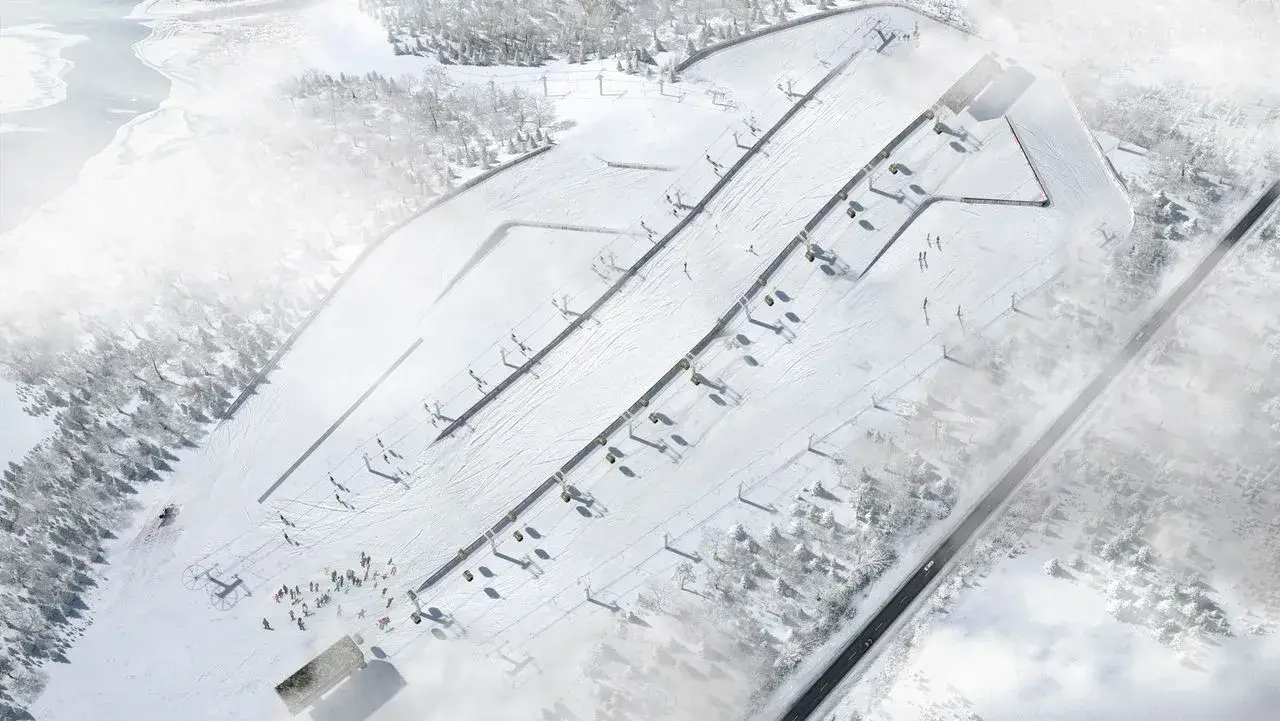 Engineers collaborating over technical drawings.