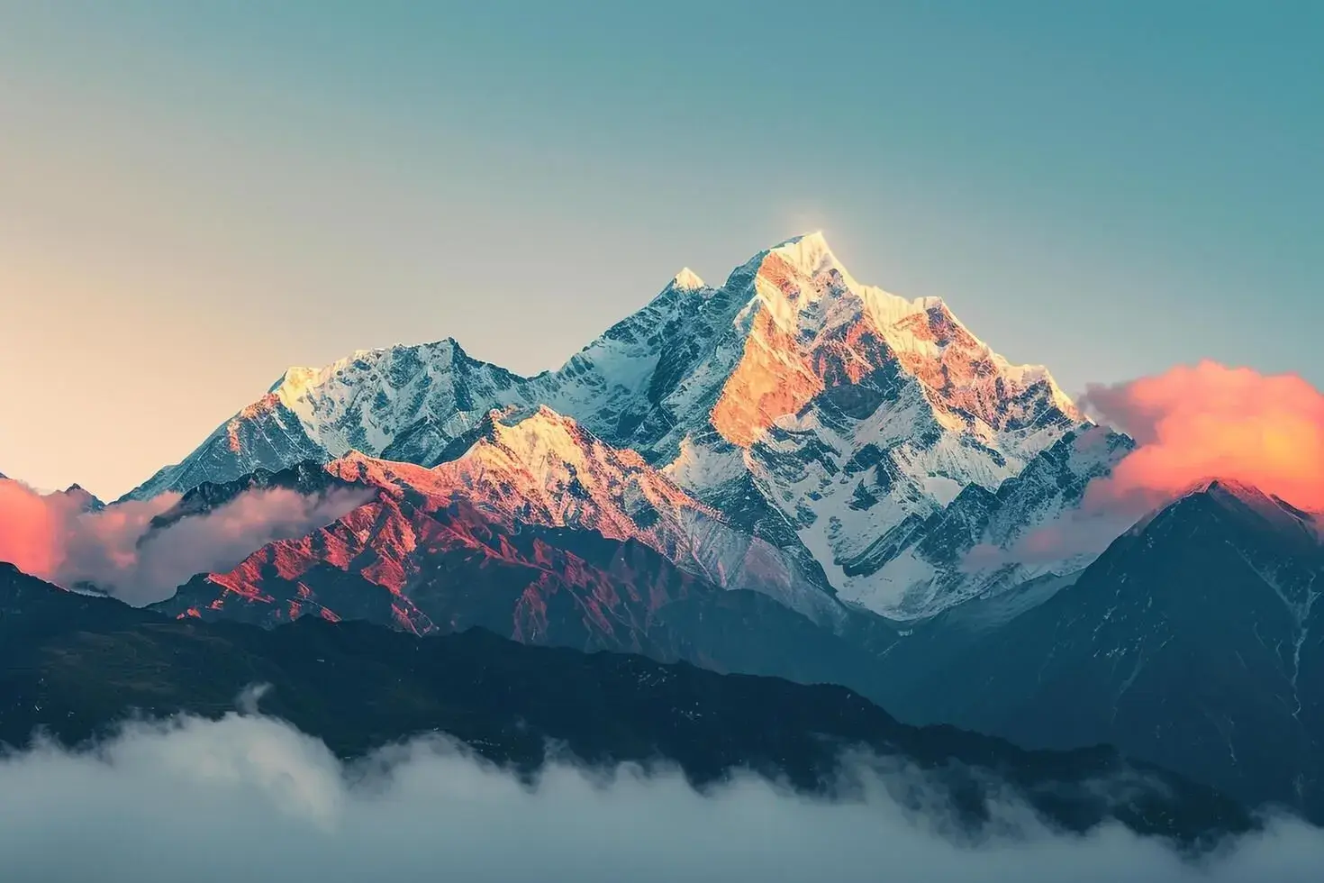 Mountain range at sunrise